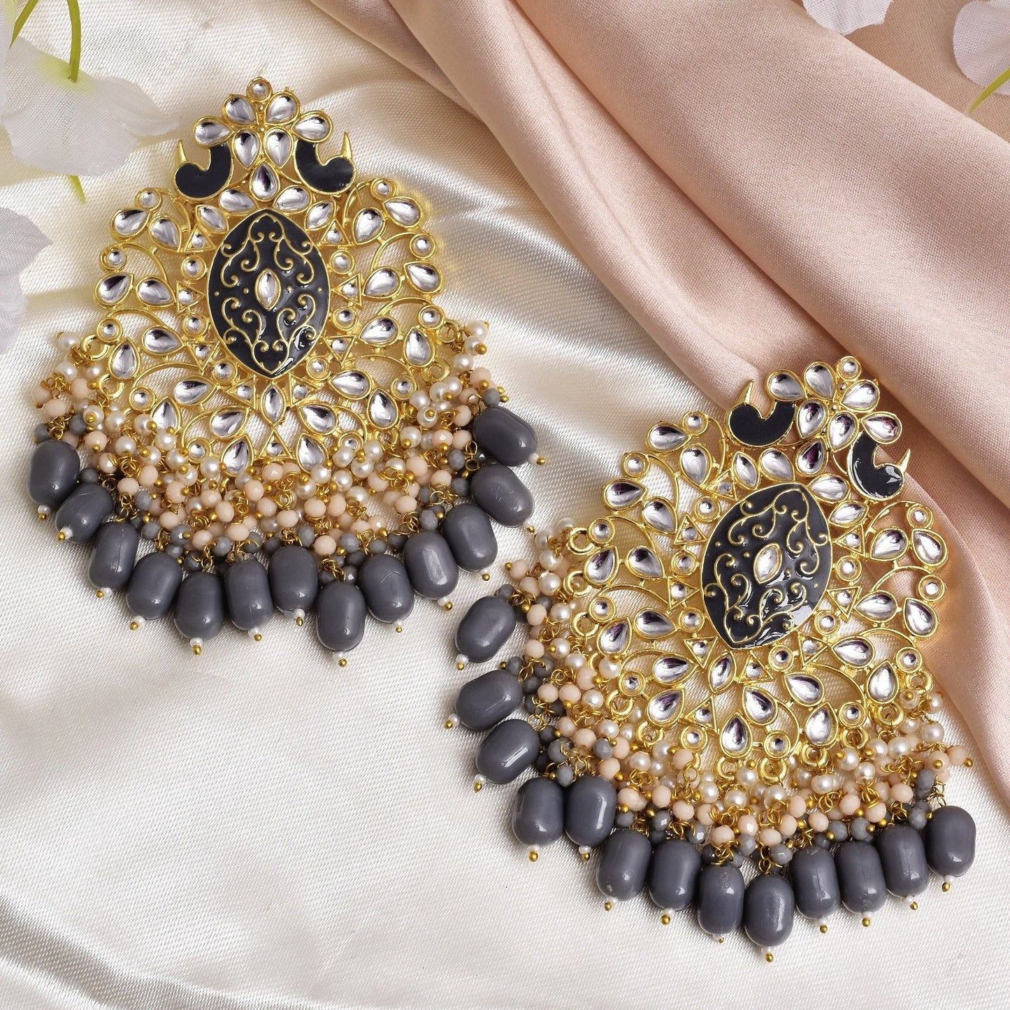 Udyati Beautiful Golden Dangler Earrings Set