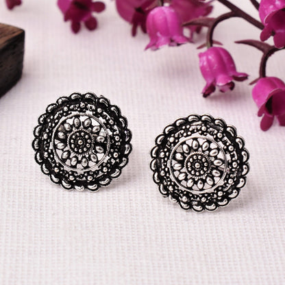 A Pair of Oxidized Silver Adjustable Ethnic Toe Rings - Krishaz