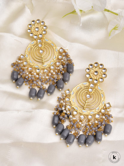 Atiksha Traditional Golden Dangler Earrings Set