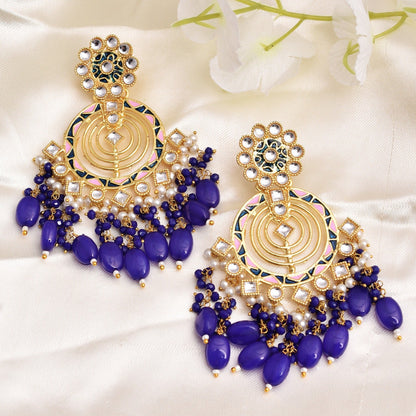 Atiksha Traditional Golden Dangler Earrings Set