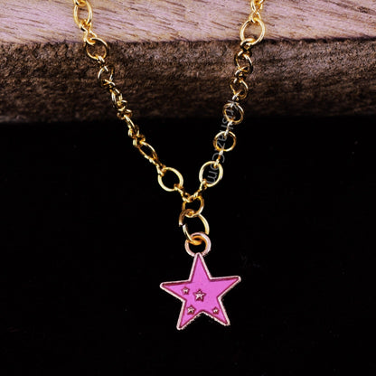 Gold Figure 8 Chain with Star charms