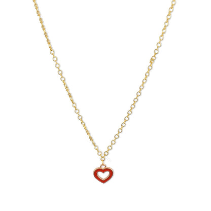 Gold Figure 8 Chain with Red Heart charms