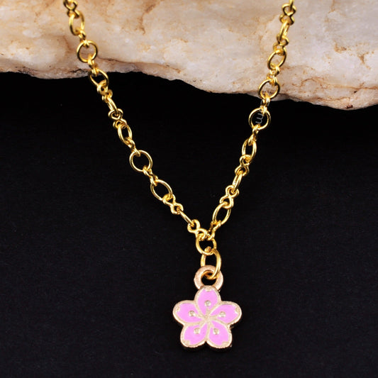 Gold Figure 8 Chain with Flower charms