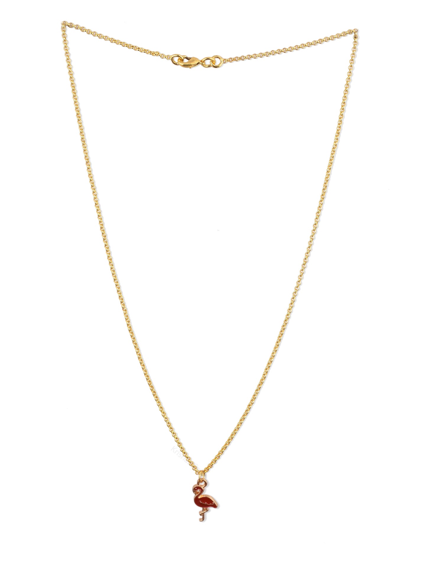 Gold Rolo Dainty Chains With Flamingo charms