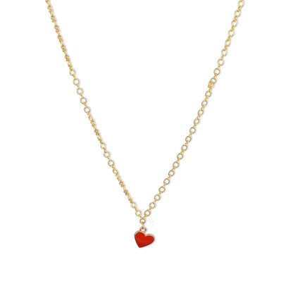 Gold Figure 8 Chain with Red Heart charms