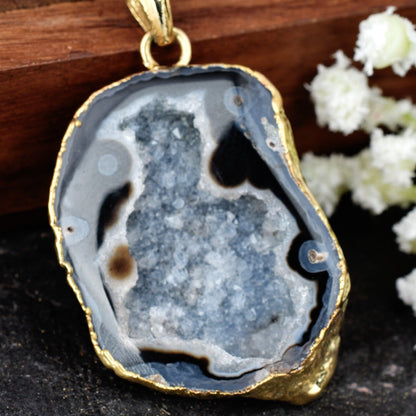 Natural Stone Pendant Natural Stone Pendant Charm With Cable Chain