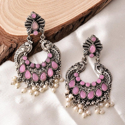 Meenal Peacock Dangler Earrings