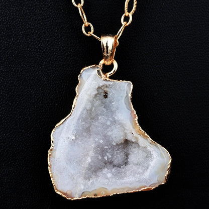 Natural Stone Pendant Natural Stone Pendant Charm With Cable Chain