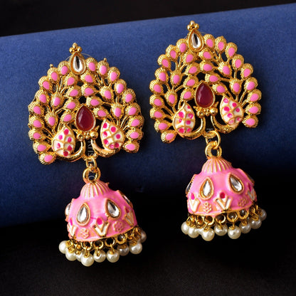 Arika Golden Jhumka Earrings