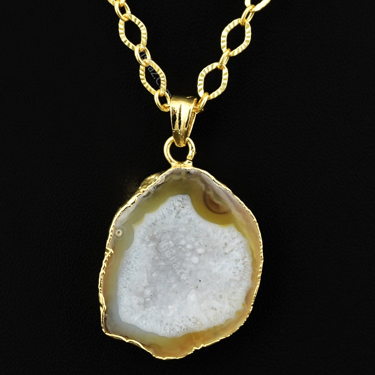 Natural Stone Pendant Natural Stone Pendant Charm With Cable Chain