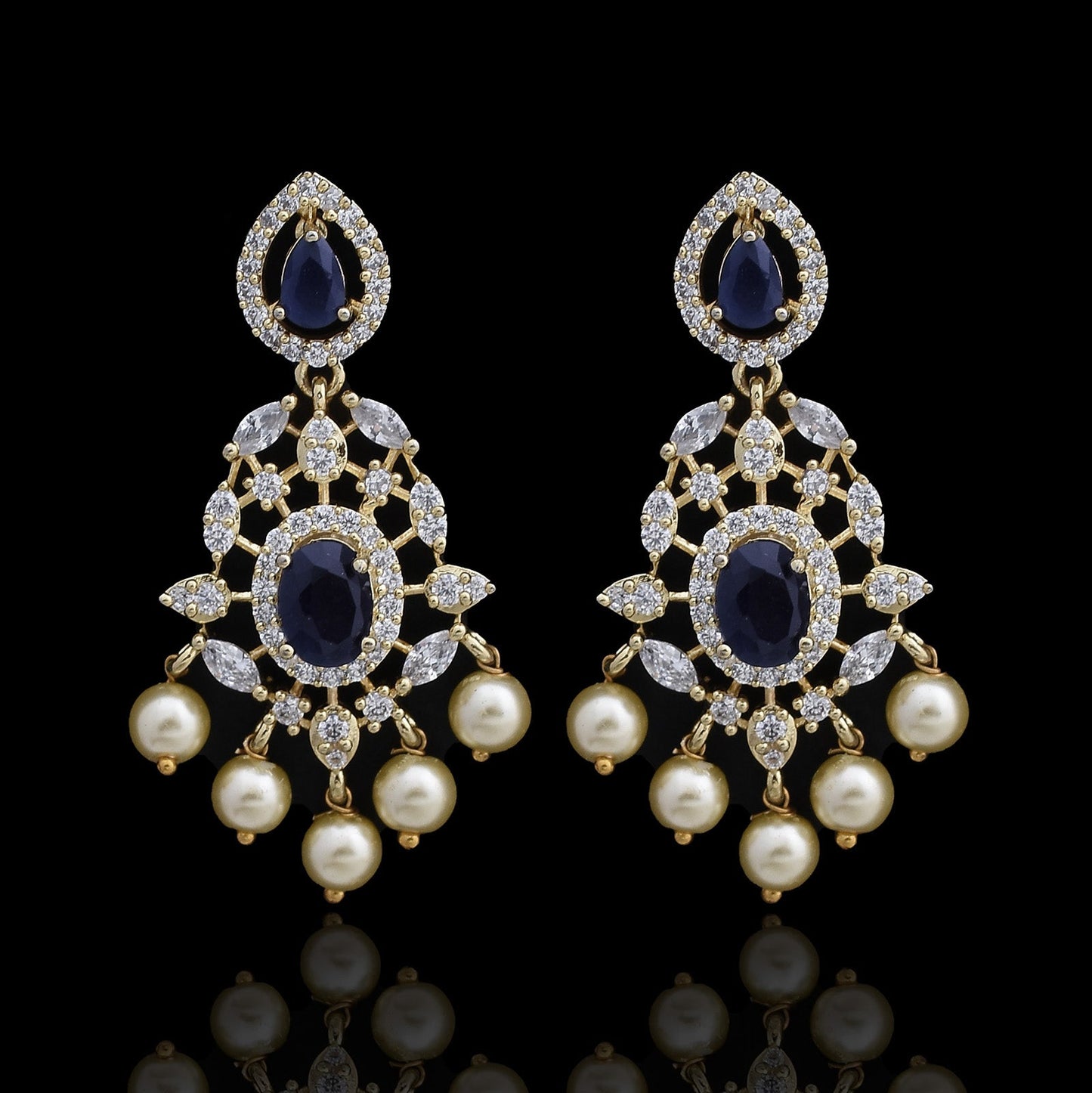 Eric Gold Plated Cz Dangler Earrings - CZE