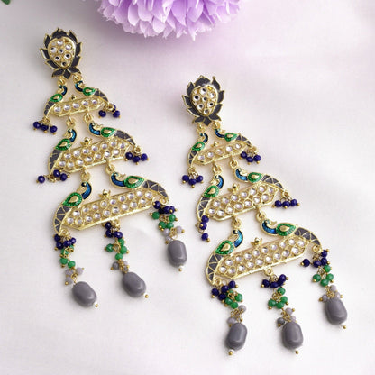 Utsavi Traditional Golden Dangler Earrings