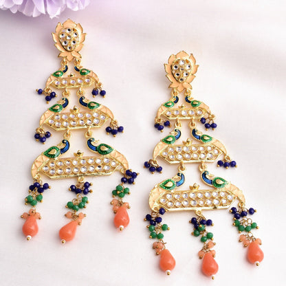 Utsavi Traditional Golden Dangler Earrings