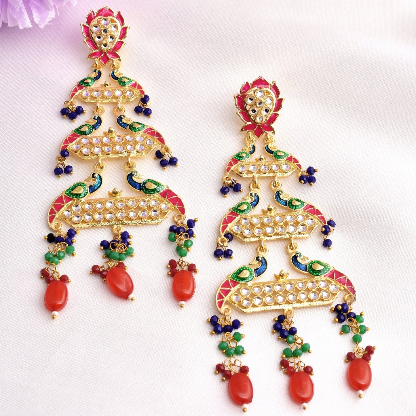 Utsavi Traditional Golden Dangler Earrings