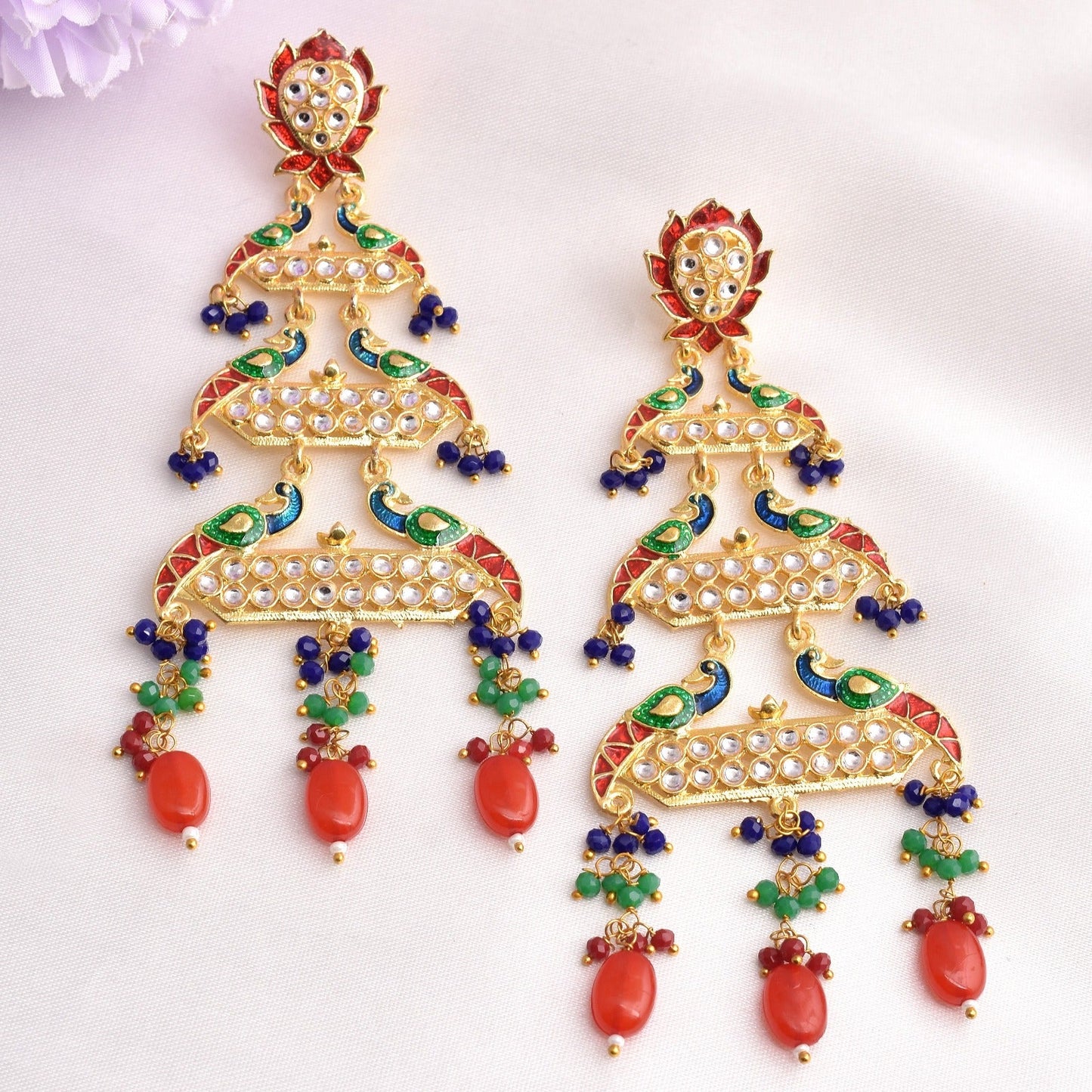 Utsavi Traditional Golden Dangler Earrings