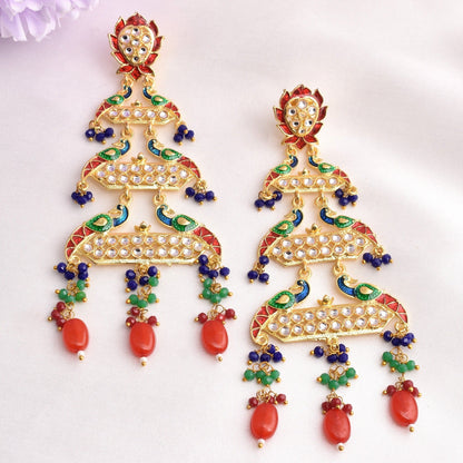 Utsavi Traditional Golden Dangler Earrings