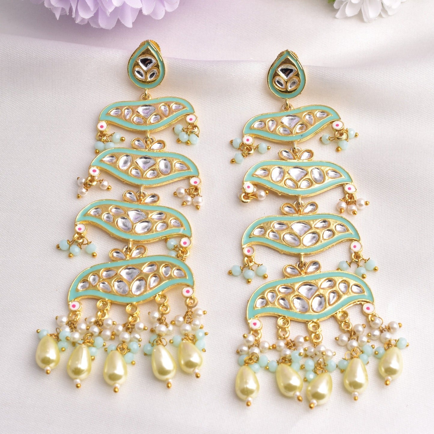 Sunehri Beautiful Golden Dangler Earrings