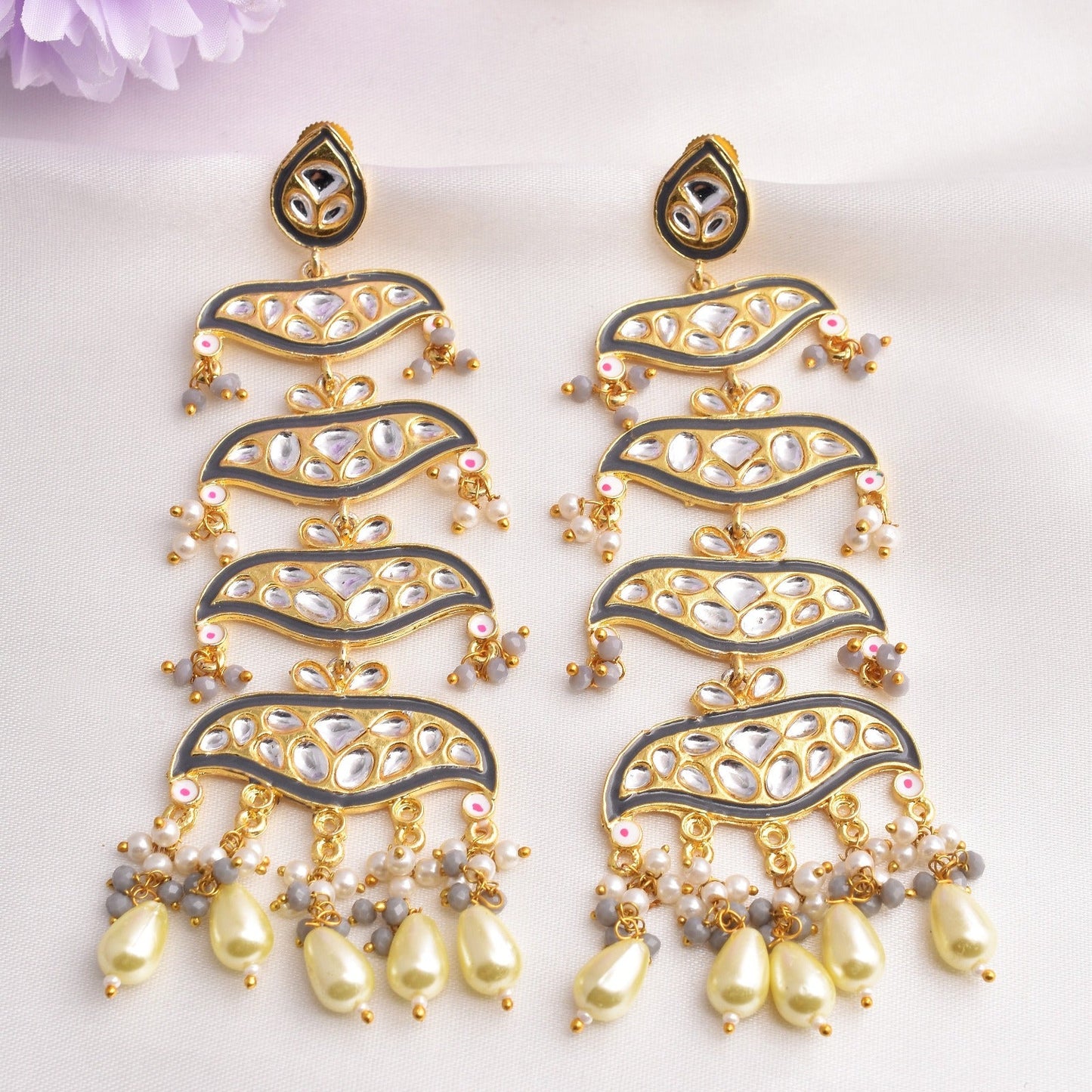 Sunehri Beautiful Golden Dangler Earrings