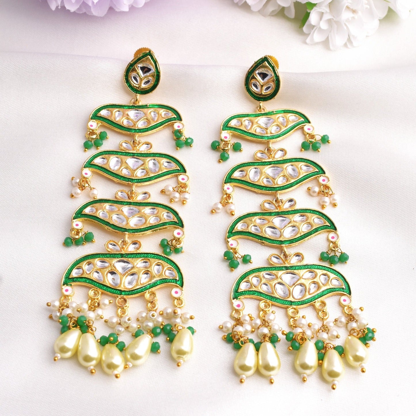 Sunehri Beautiful Golden Dangler Earrings