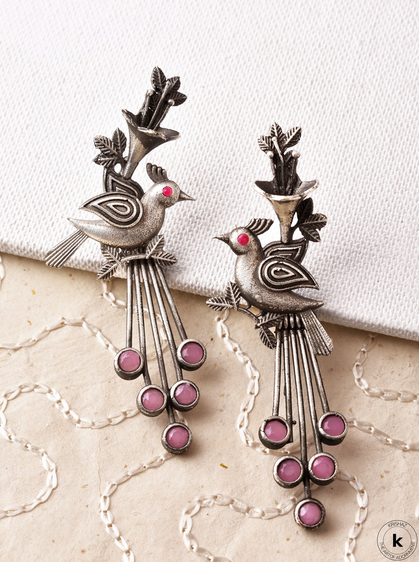 Navya Peacock Dangler Earrings - wxo