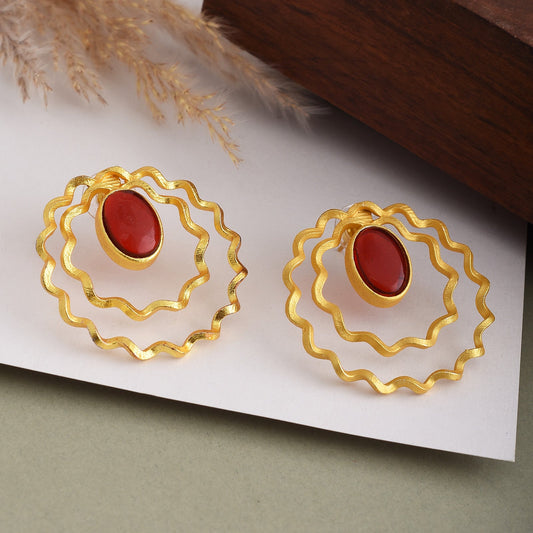 Candice Matte Gold Studs Earrings