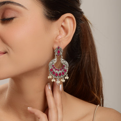 Meenal Peacock Dangler Earrings