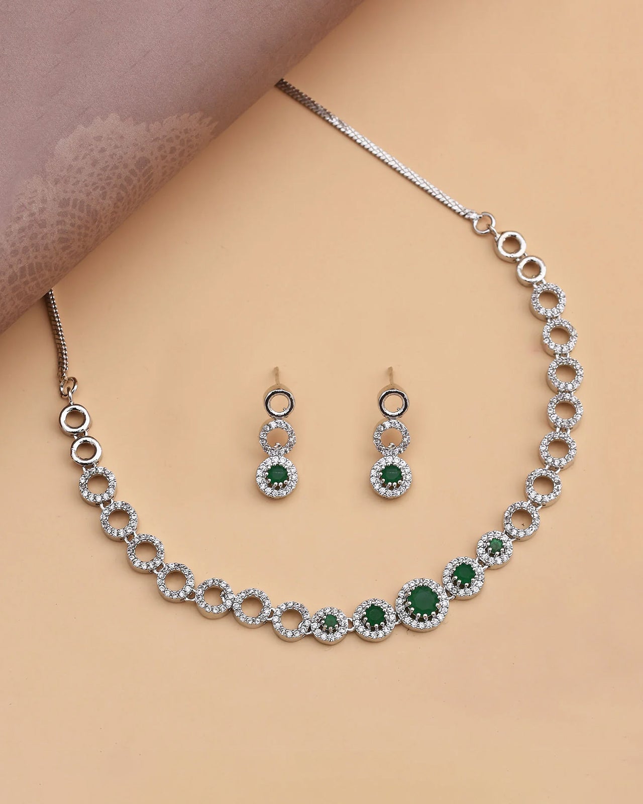 Lyla Rhodium Plated Cz Necklace