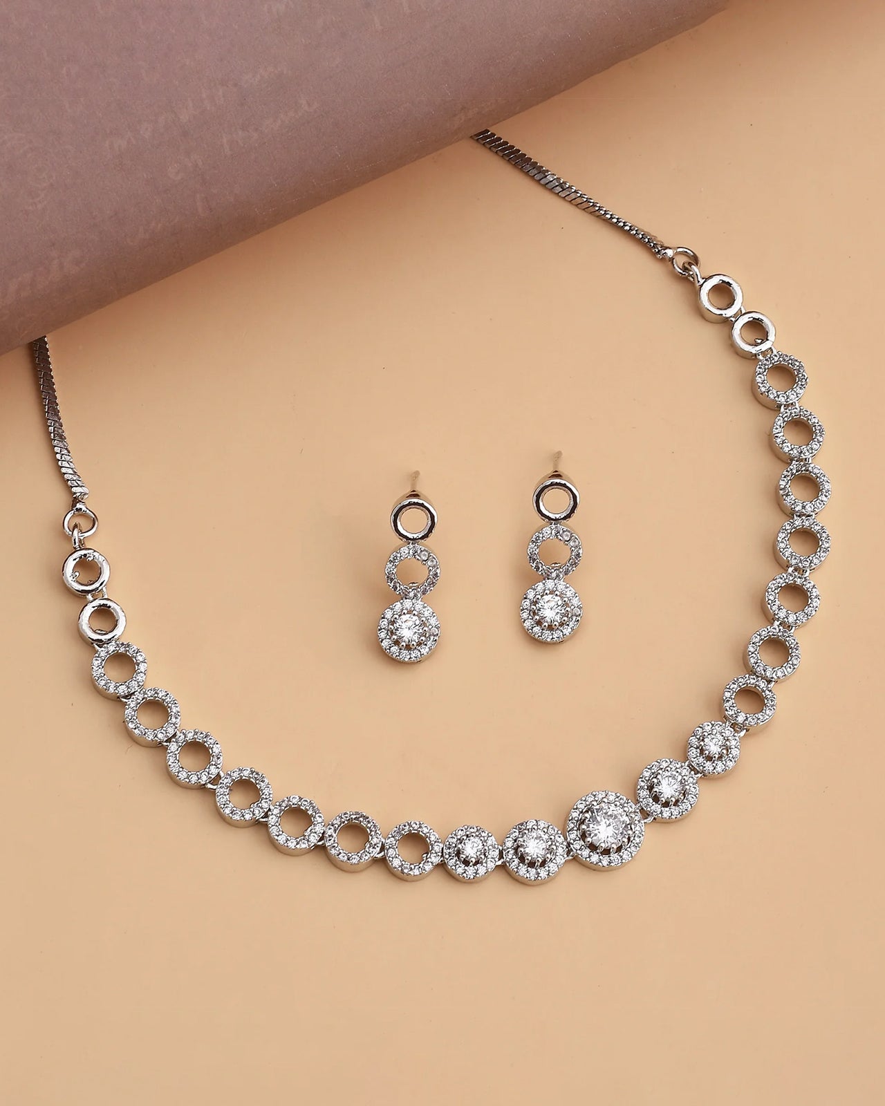 Lyla Rhodium Plated Cz Necklace